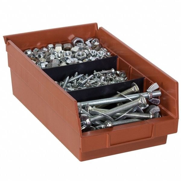 Akro-Mils 40130 Divider, Plastic, Black, 6-1/8 In L X 2-7/8 In H, 24 Pk