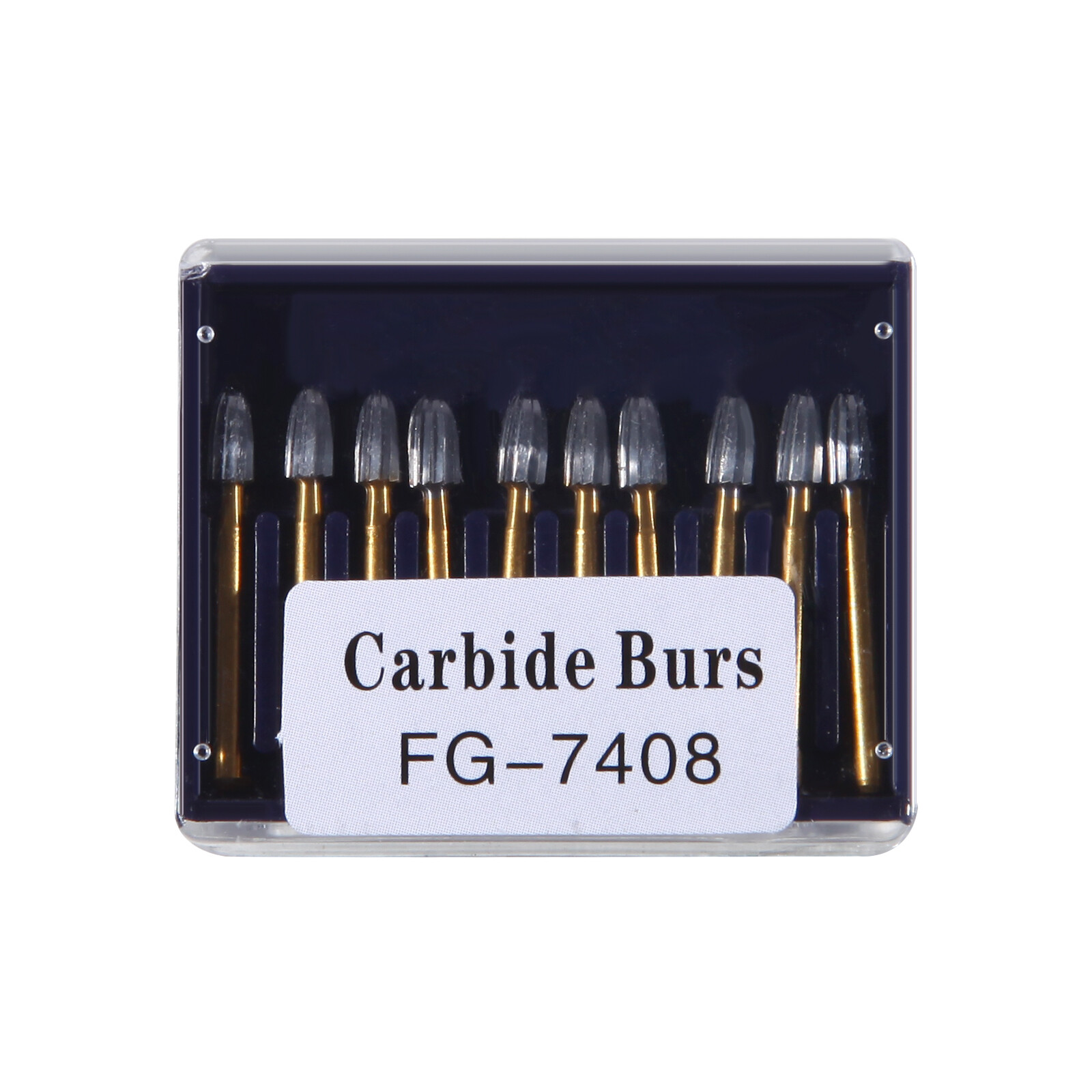 10X Dental Tungsten Carbide Burs Trimming Finishing Egg Football Bur FG 7408