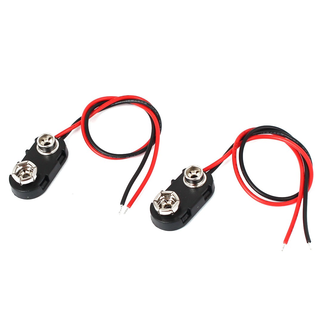 2 Pcs 9 Volt Battery Clip Connector I Type Hard Shell Buckle Holder 15cm
