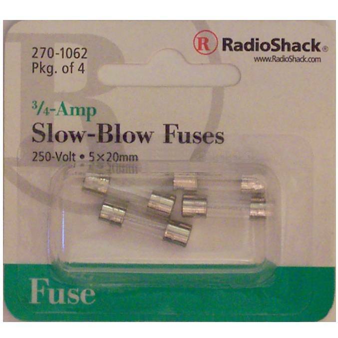 Slow-Blow 3/4-Amp 250 Volt GMA-Type Glass Fuses 5x20mm 0.75 Amps 3/4A 250V 4/PK