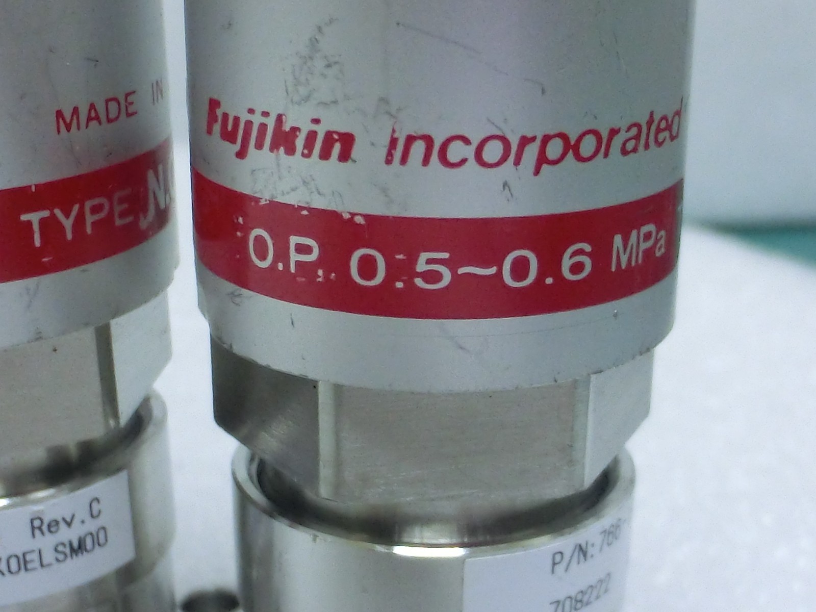 7pcs Fujikin 708222 Lam 766-197842-310 Rev C O.P. 0.5~0.6mPa N.C. Diaphragm~9933