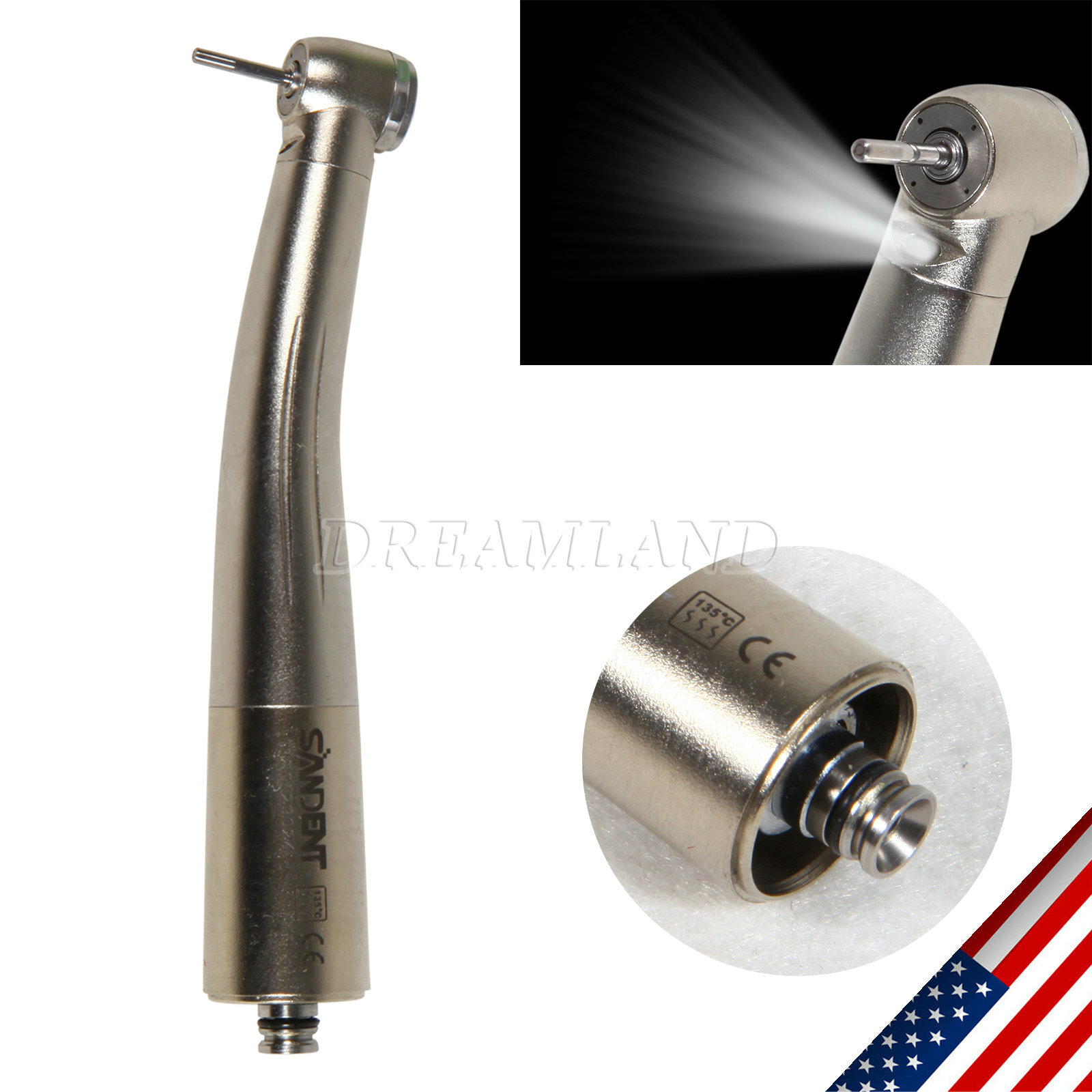 Fiber Optic Quattro Spray Air Turbine Dental Handpiece for NSK LED Coupler