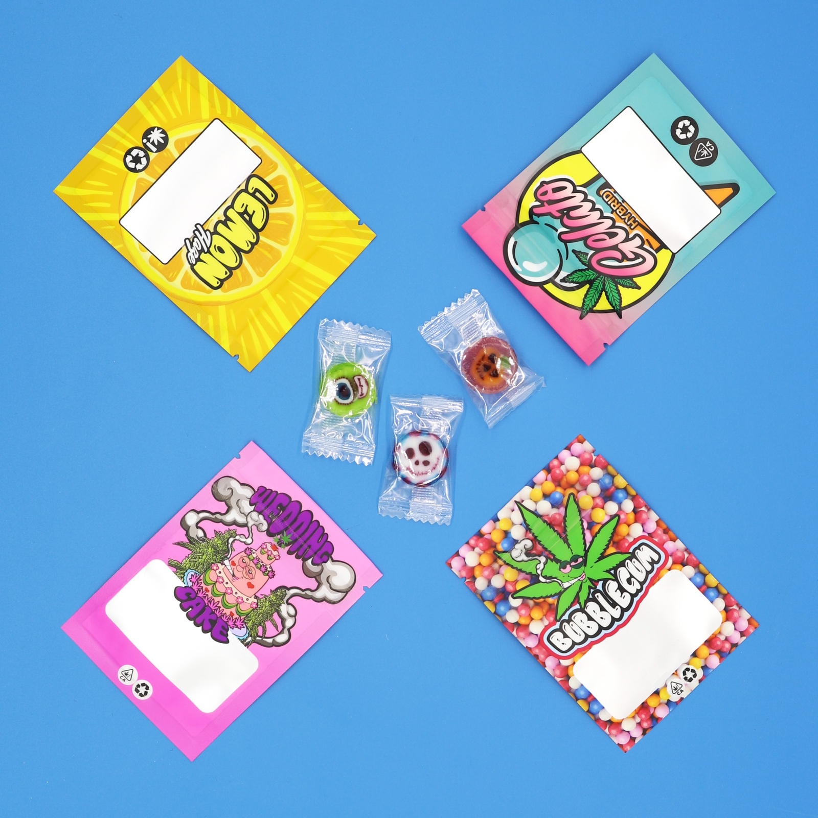 Pack of 100 Smell Proof Flat Matte Resealable Window Bags with Tear Notch (1g)
