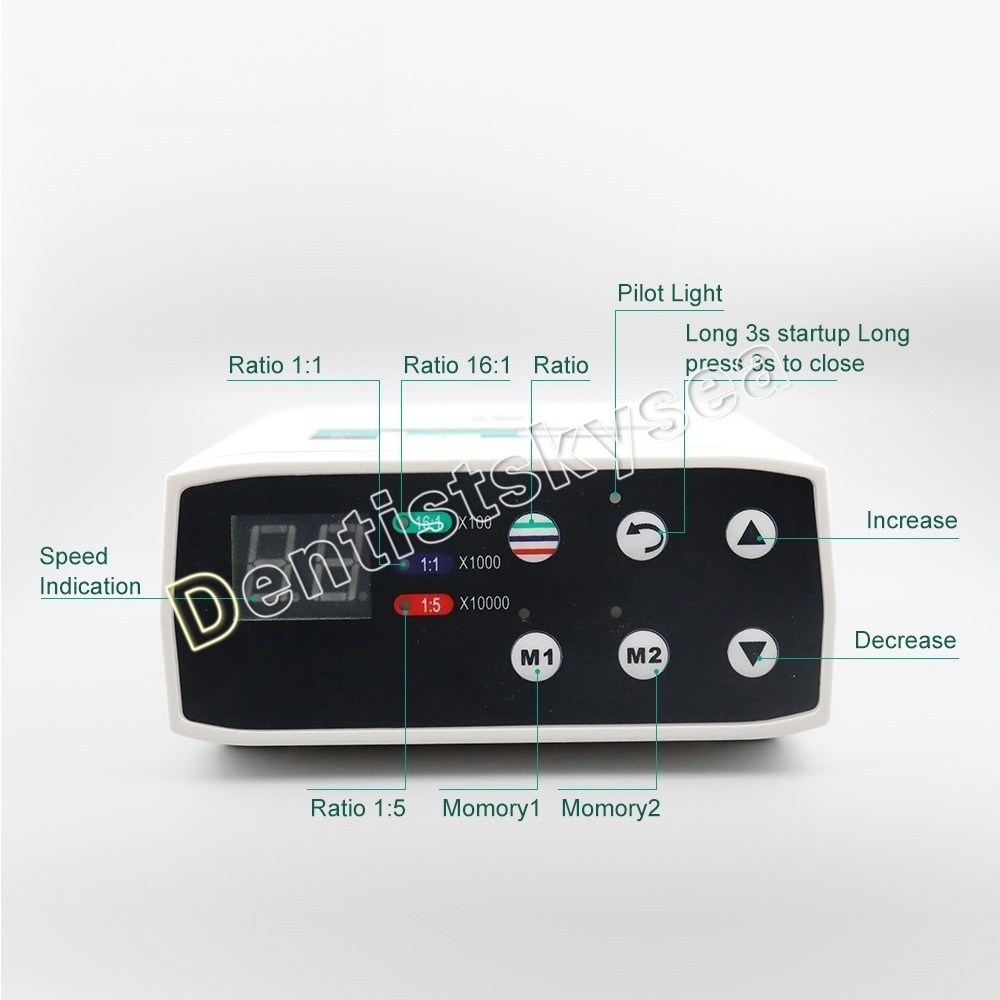 LED Brushless Electric Micro Motor/1:1/1:5 Contra Angle Handpiece E-type Dental