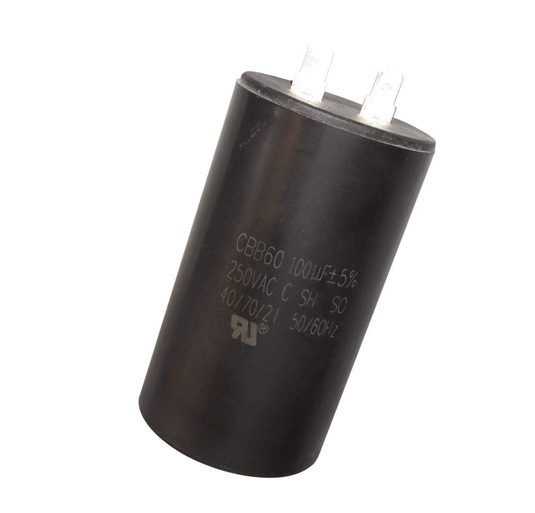 CBB60 Capacitor 250VAC 250V AC 100uF 100MFD, Black, 50/60Hz UL Listed
