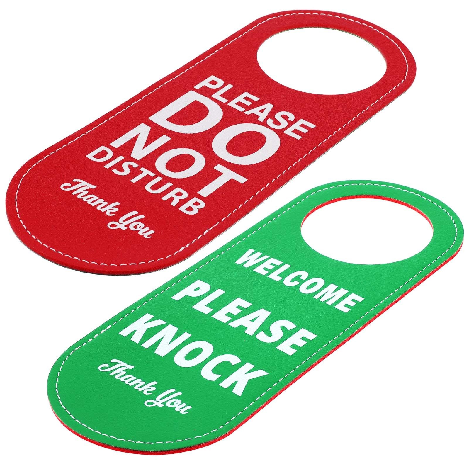 PU Leather Please Do Not Disturb Sign and Welcome Please Knock Sign, Door Kno…