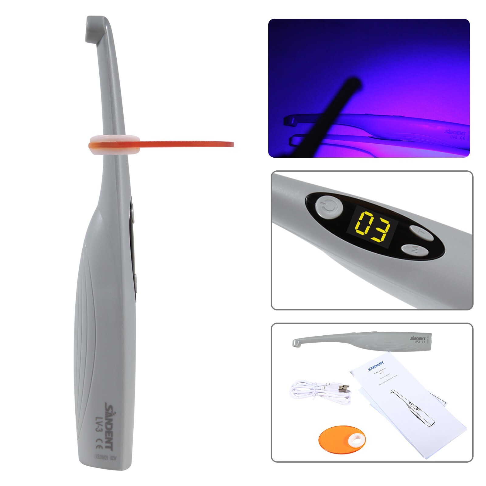Dental Wireless Cordless iLed 3 Second LED Curing Light 3S Cure Lamp US plug SA