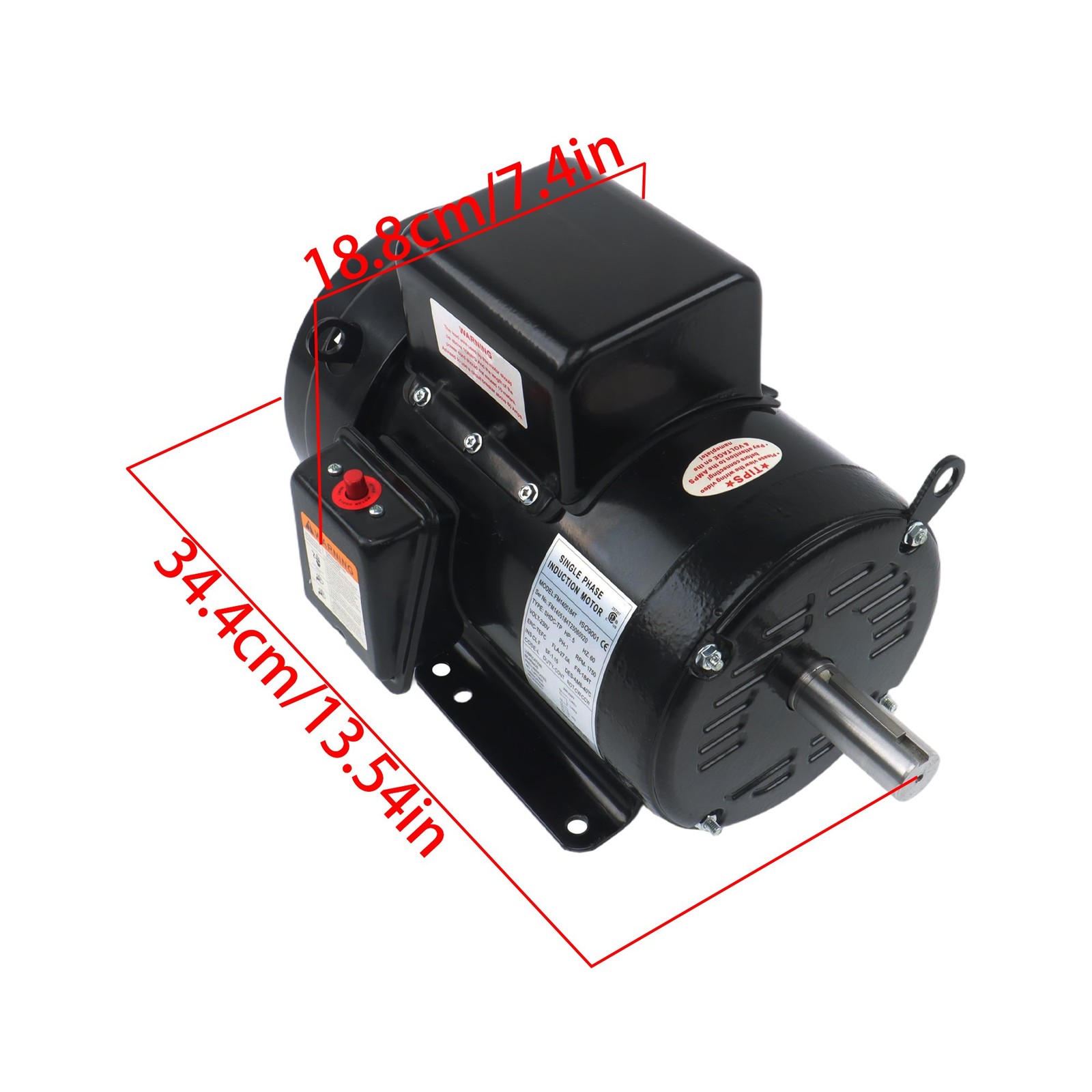 1800 RPM 5HP Farm Duty Motor Single Phase TEFC 184T 208/230V 4-Pole 60Hz