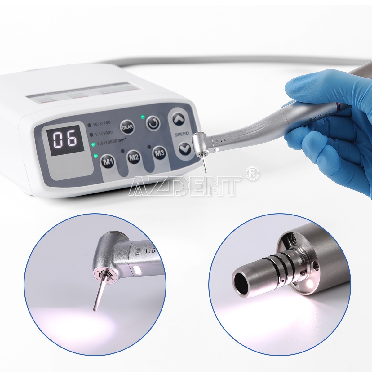 AZDENT Dental Electric LED Brushless Micro Motor Fit For E-type Handpieces