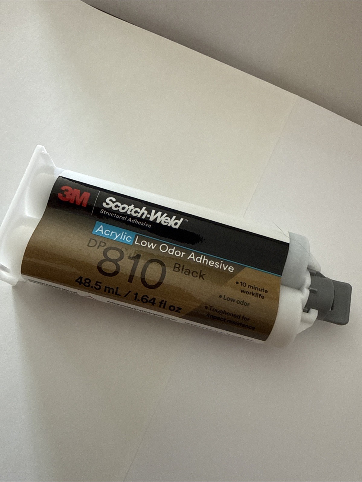 3M 810 Acrylic Adhesive, Dp 810 Black Dual-Cartridge, 1:1 Mix Ratio 20 Min DP810