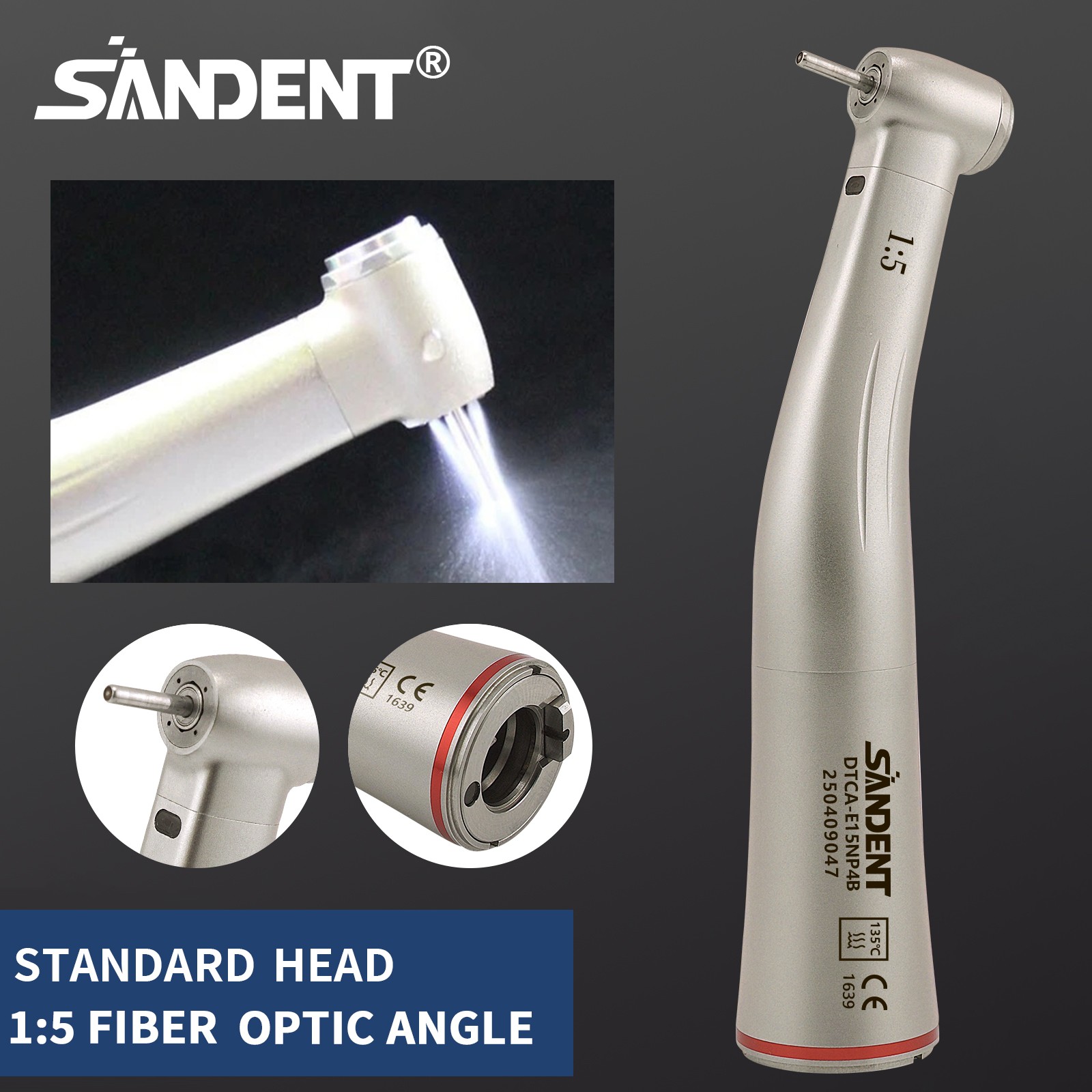 Dental Contra Angle 1:5 20:1 Fiber Optic Implant Handpiece Fit KaVo NSK COXO