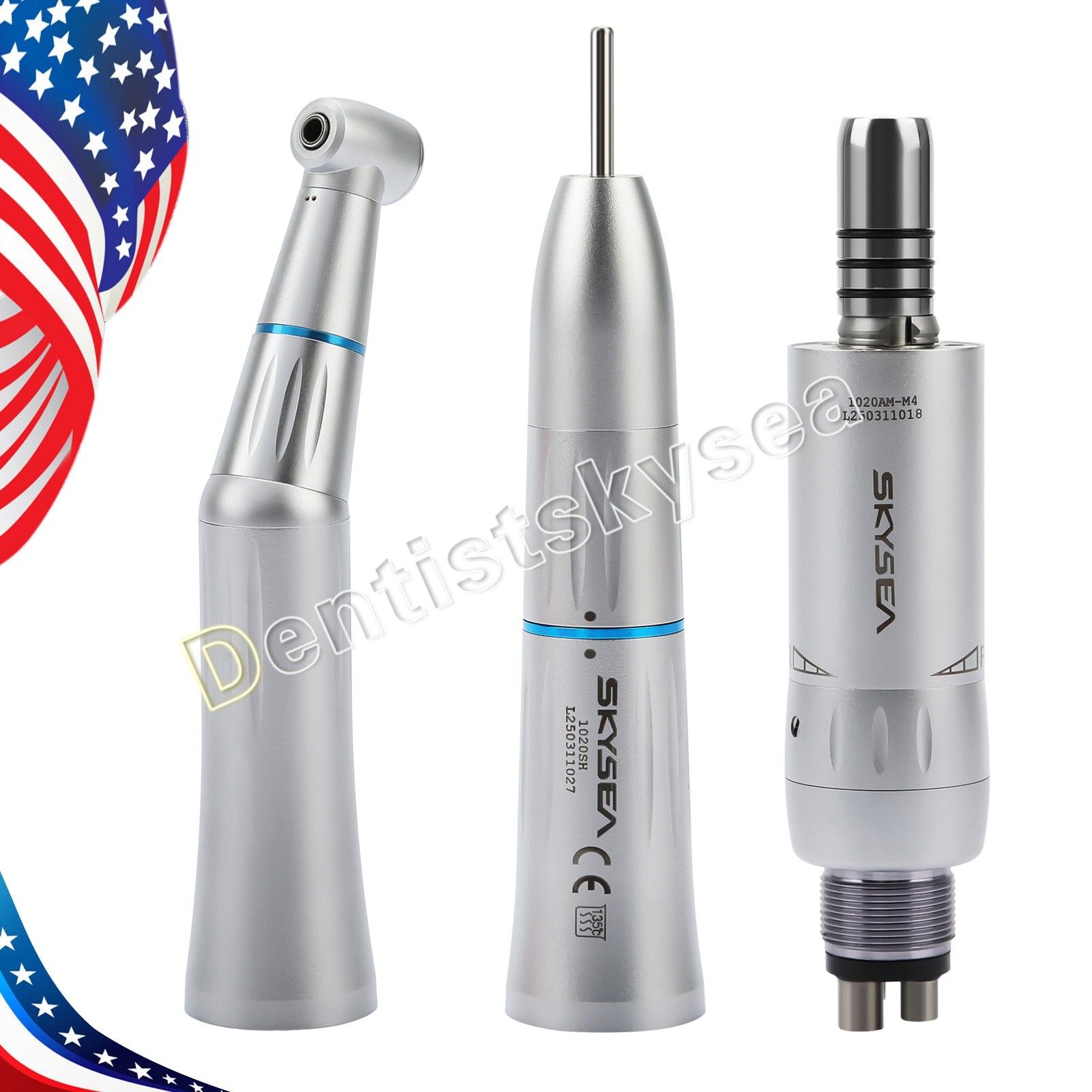 Dental E-generator LED Turbine/ High Speed/Slow Low Speed Handpiece Kit 4Holes