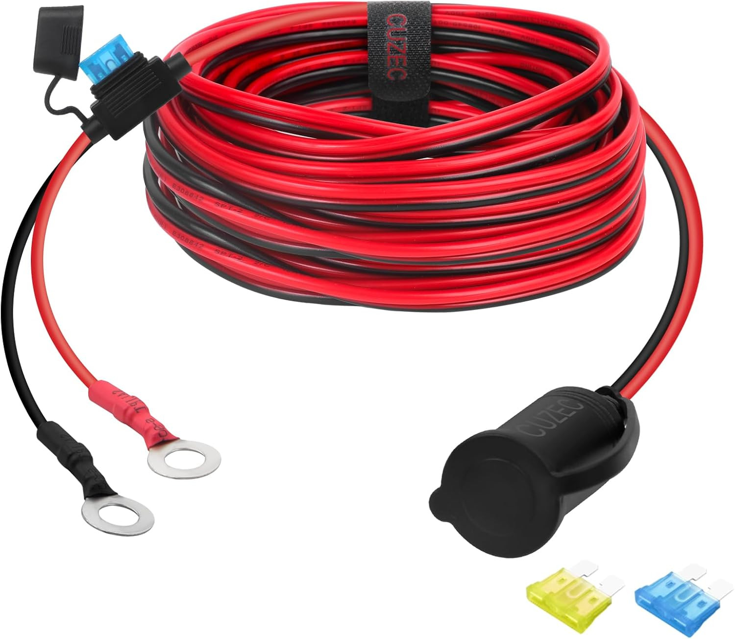 13.1Ft / 4M Adapter Plug Socket with Eyelet Terminal 16 AWG cable length hole in