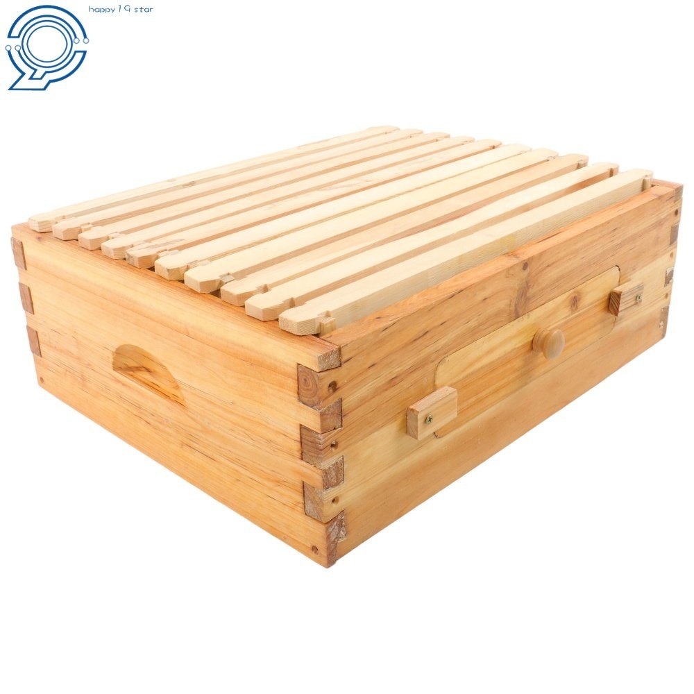 10 Frame Bee Hive With Wooden Frames & Waxed Foundations Bee Boxes Unassembled