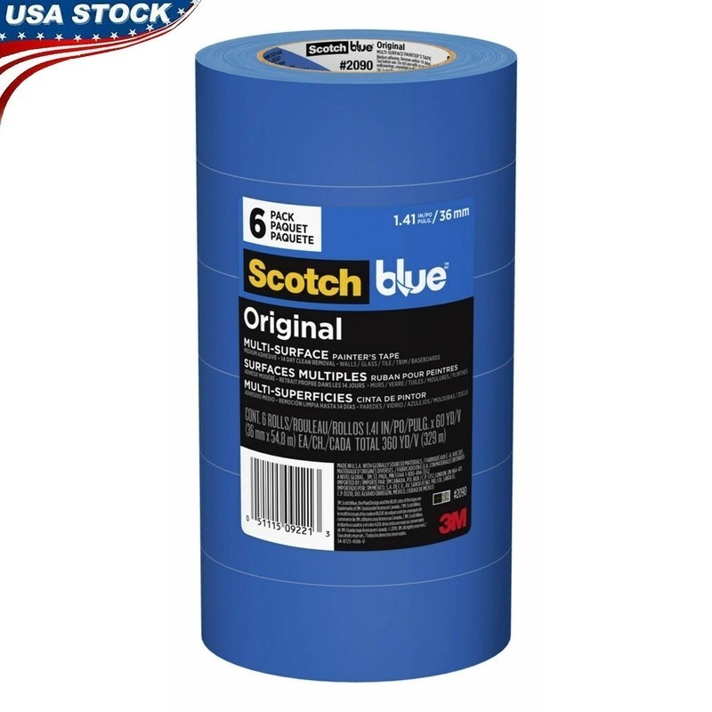 Original Painter’s Tape Multi-Surface Masking Tape Clean Removal 14 Days 6 Rolls