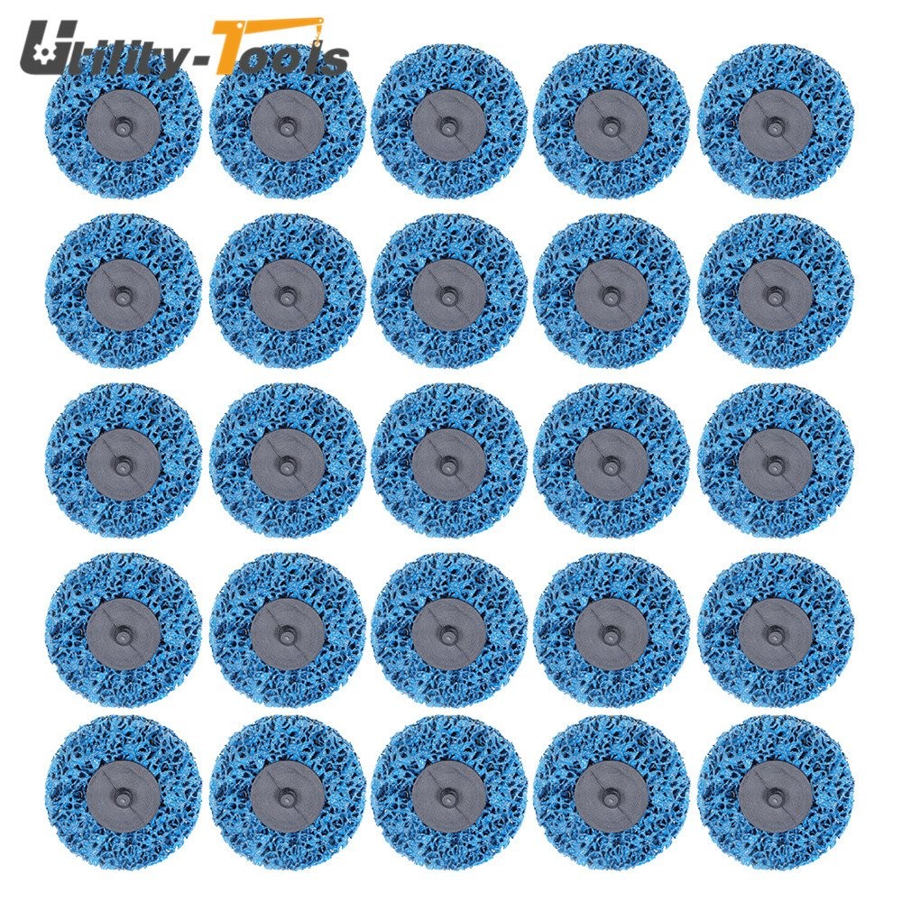 25 Pack 3″ Quick Change Easy Strip and Clean Discs Fit For Paint Rust Blue