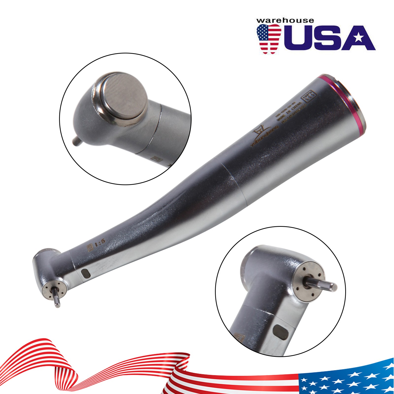 Dental 1:5 Increasing Contra Angle LED Handpiece Fit NSK Electric Motor X95L