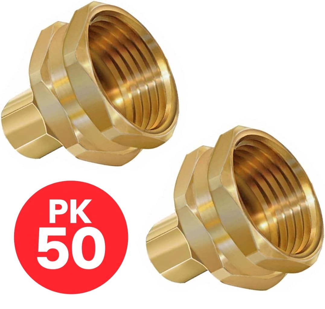 ¾” GHT Garden Hose Thread Female to ¼” Compression Brass Adapter (50 Pack)