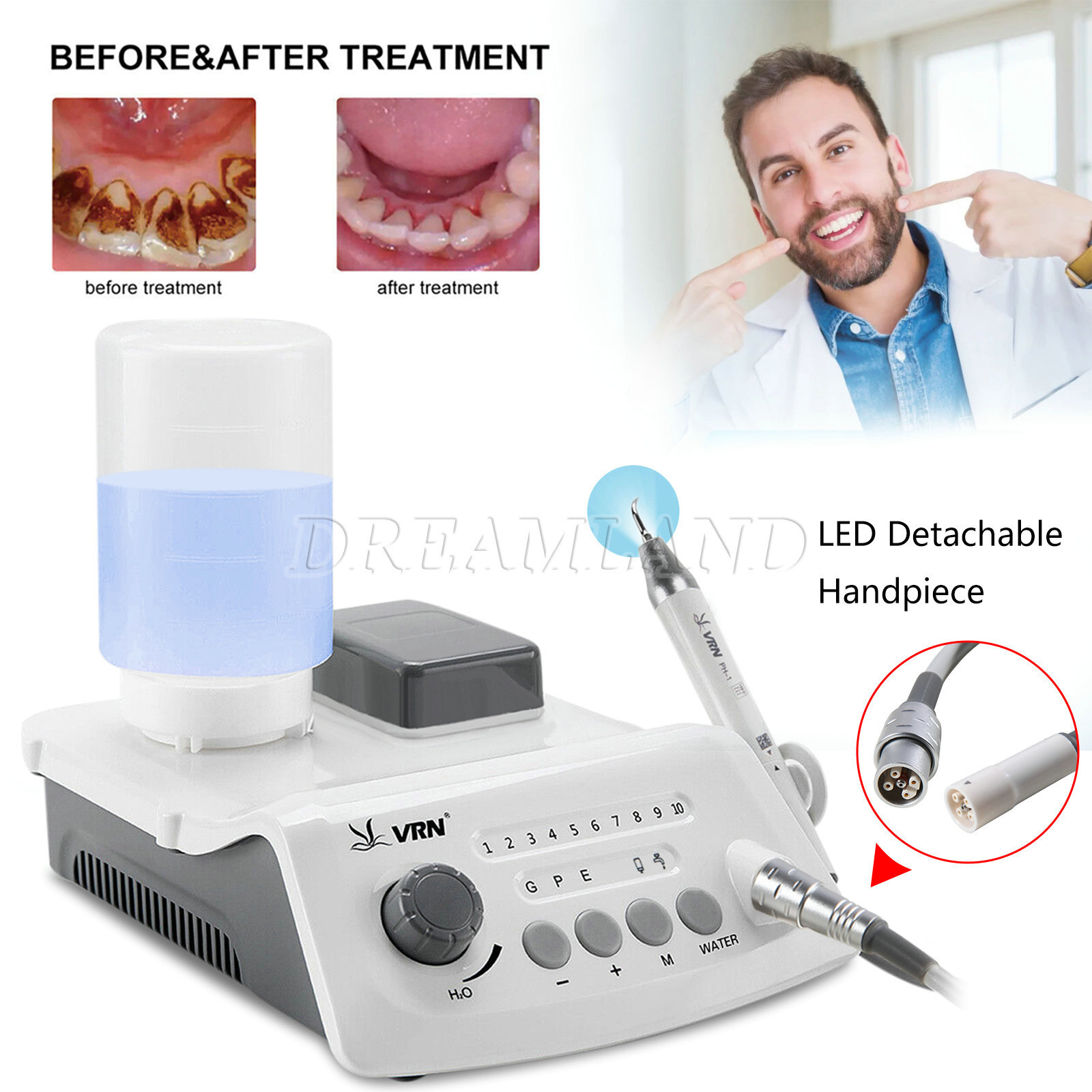 Dental Ultrasonic Piezo Scaler/Detachable LED Handpiece PH-1 fit EMS Woodpecker