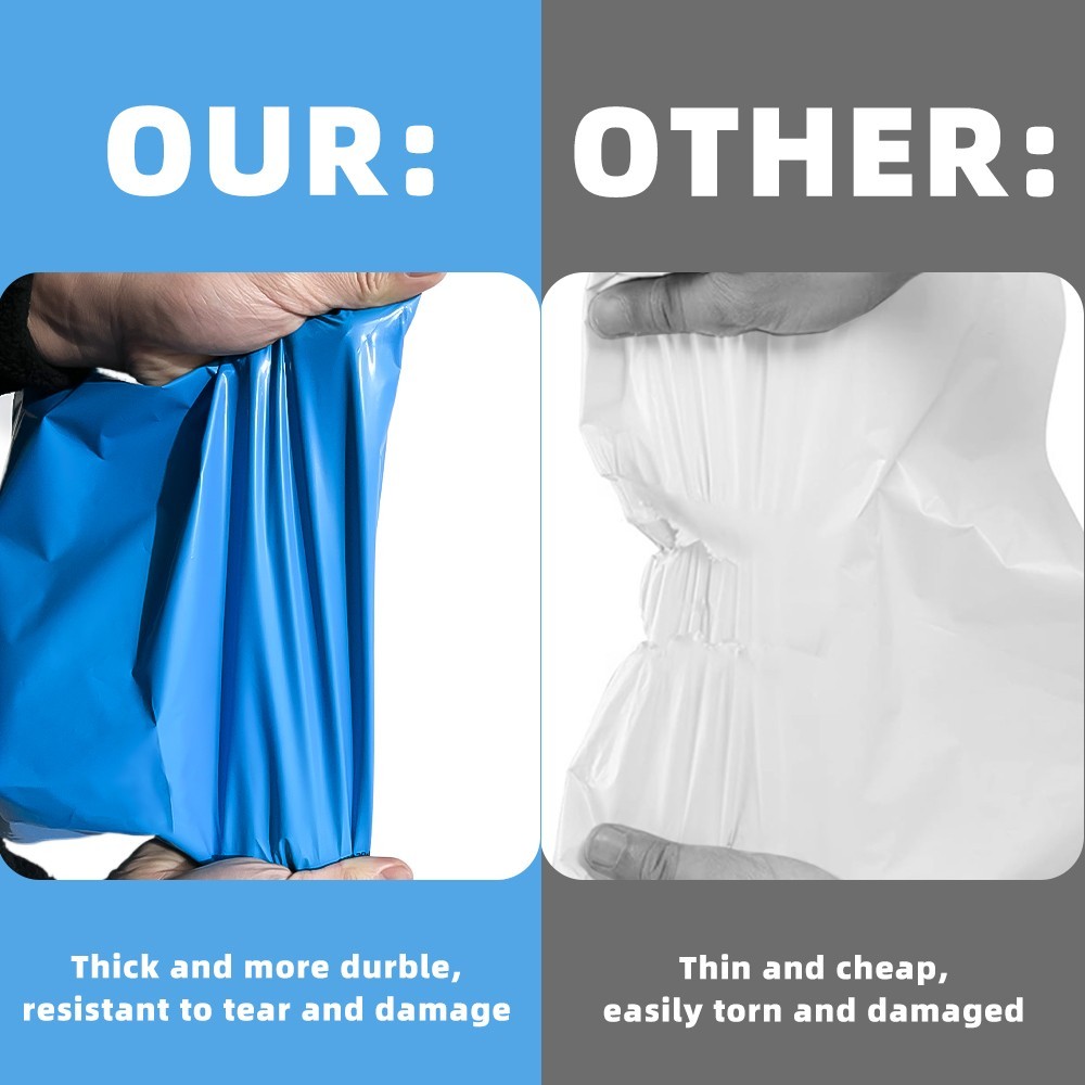 Blue Poly Mailers Shipping Bags – 6×9 7.5×10.5 9×12 10×13 12×15.5 14.5×19 24×24