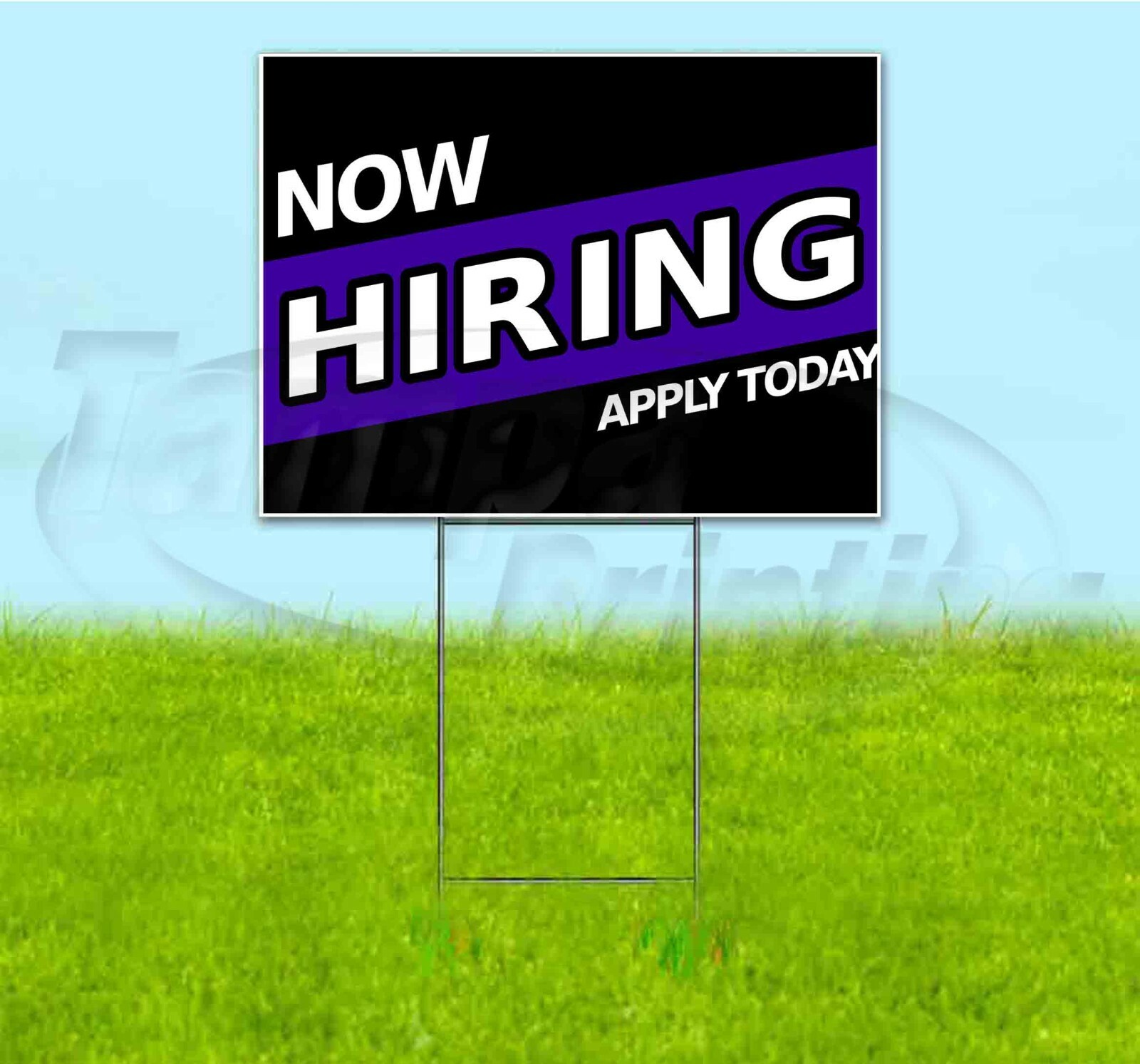 NOW HIRING 18×24 Yard Sign WITH STAKE Corrugated Bandit USA BUSINESS EMPLOYMENT
