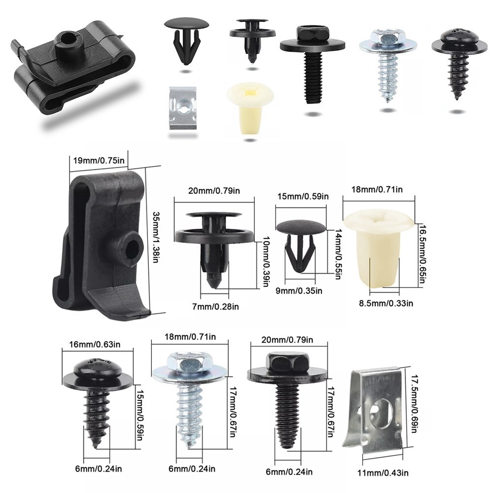 50Pcs For Lexus Engine Splash Shield Fender Bumper Screw Clips Rivet Fastener
