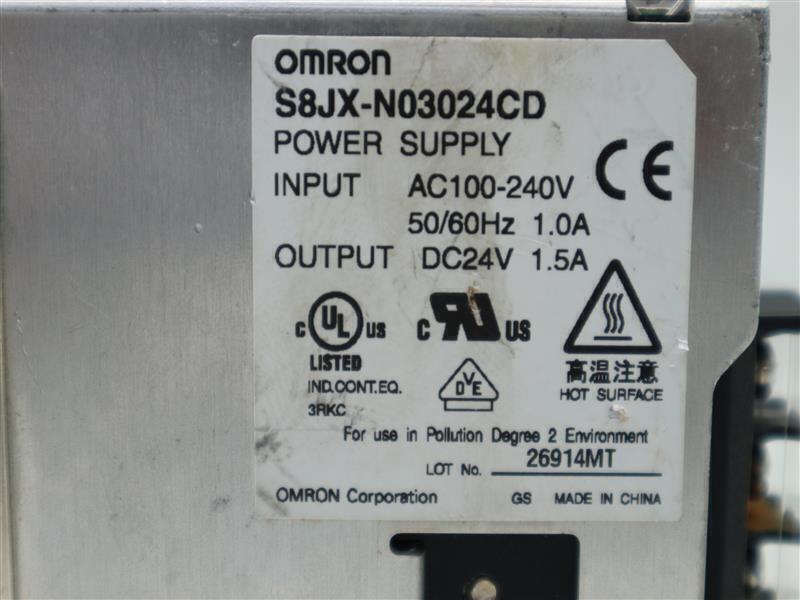 Omron S8JX-N03024CD S8JXN03024CD Power Supply AC100-240V DC24V 1.5A w/ Rusts