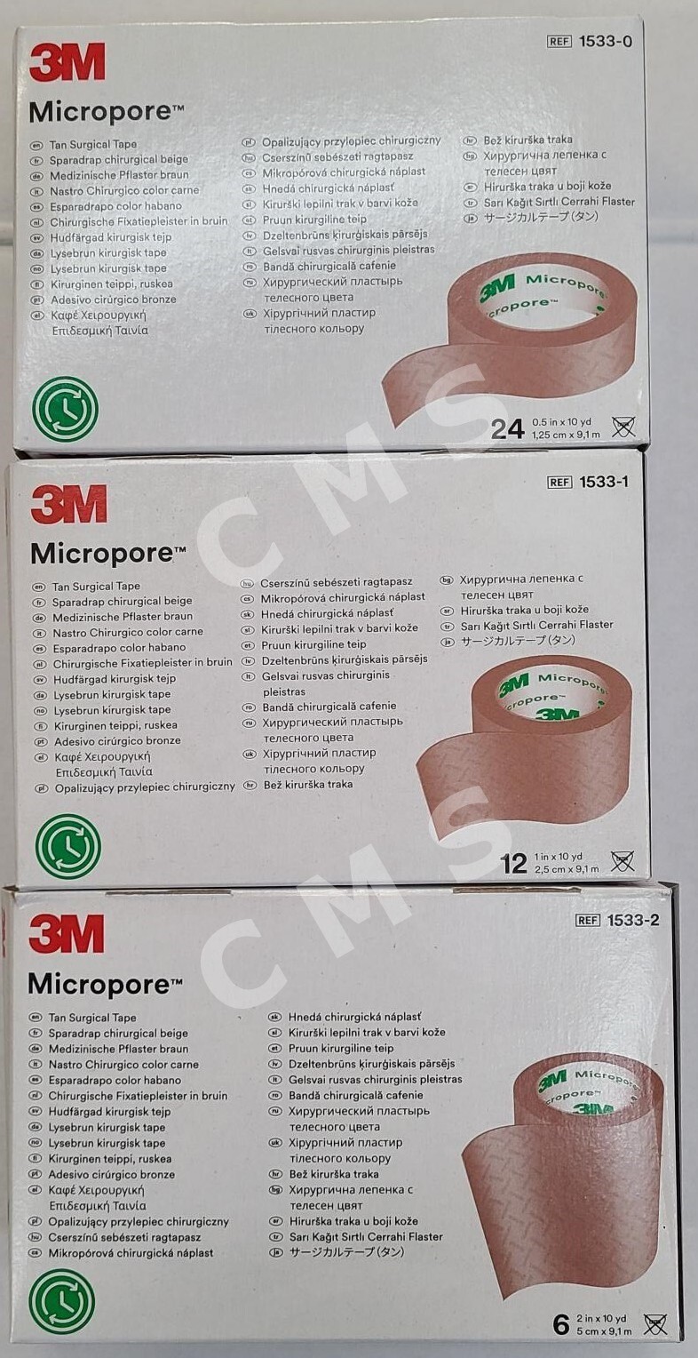 3M MICROPORE Surgical Paper Tape Flesh Brown Tan 1/2-1-2″x10Yds 12/24/BX NEW USA
