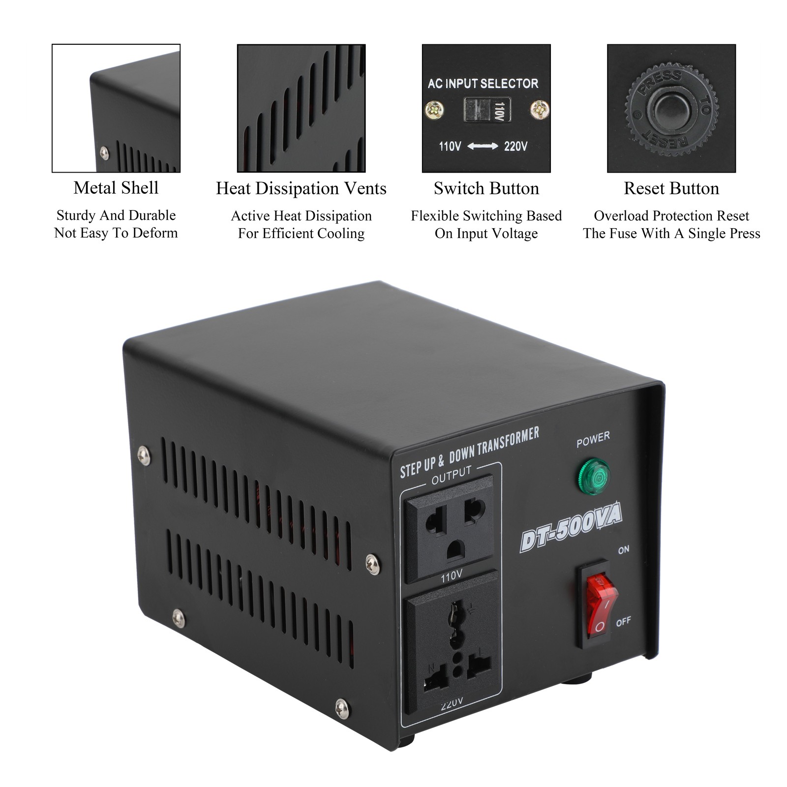 Voltage Transformer AC 110V to 220V OR AC 220V to 110V Step Up & Step Down 500W