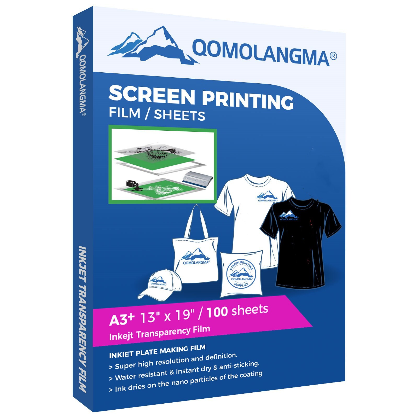 USA 100 Sheets 13″ x 19″ Waterproof Inkjet Transparency Film for Screen Printing