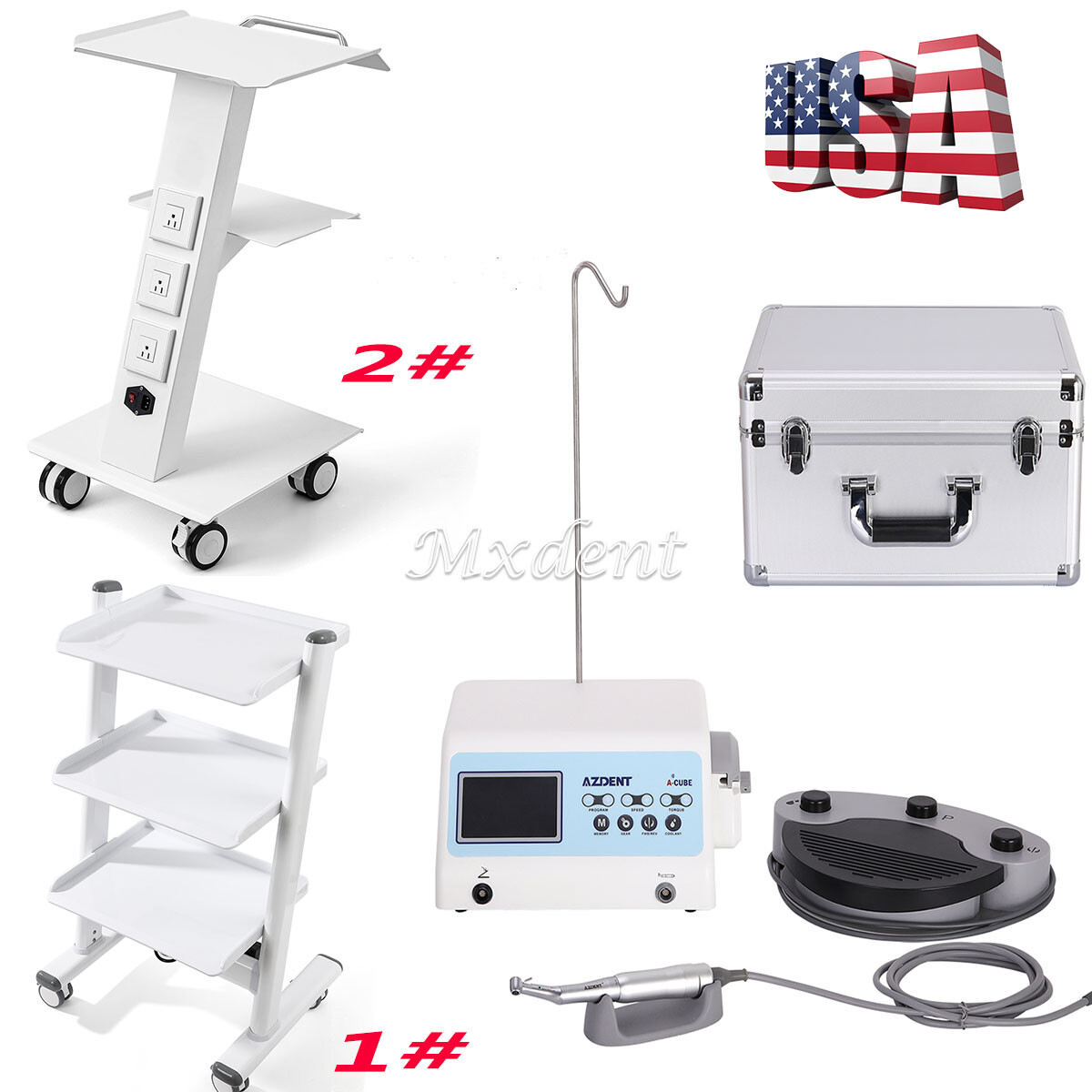 Dental Implant Brushless Motor 20:1 Contra Angle Handpiece /Dental Trolley