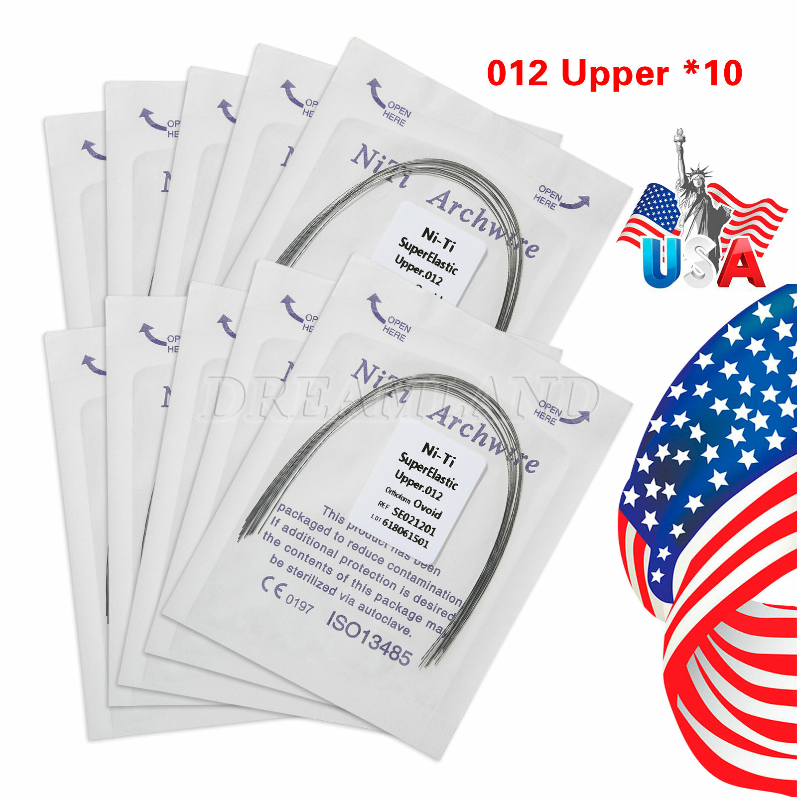 10 Packs Dental Ortho Super Elastic Ovoid Niti Round Arch Wires