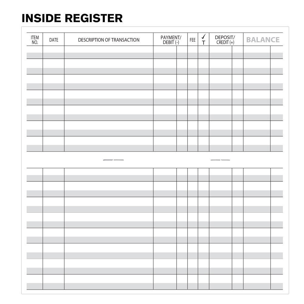 1 Checkbook Transaction Registers 2025 2026 2027 Calendar Check Book Register