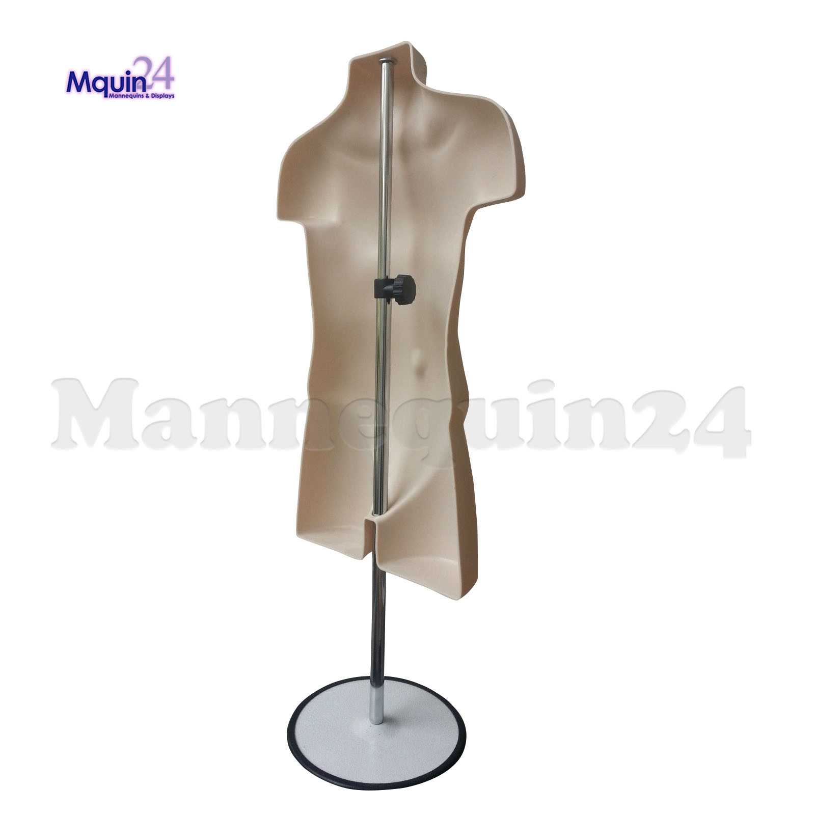 3 CHILD TORSO MANNEQUIN FORMS (Size 5T – 7T / FLESH) w/3 STANDS + 3 HANGERS