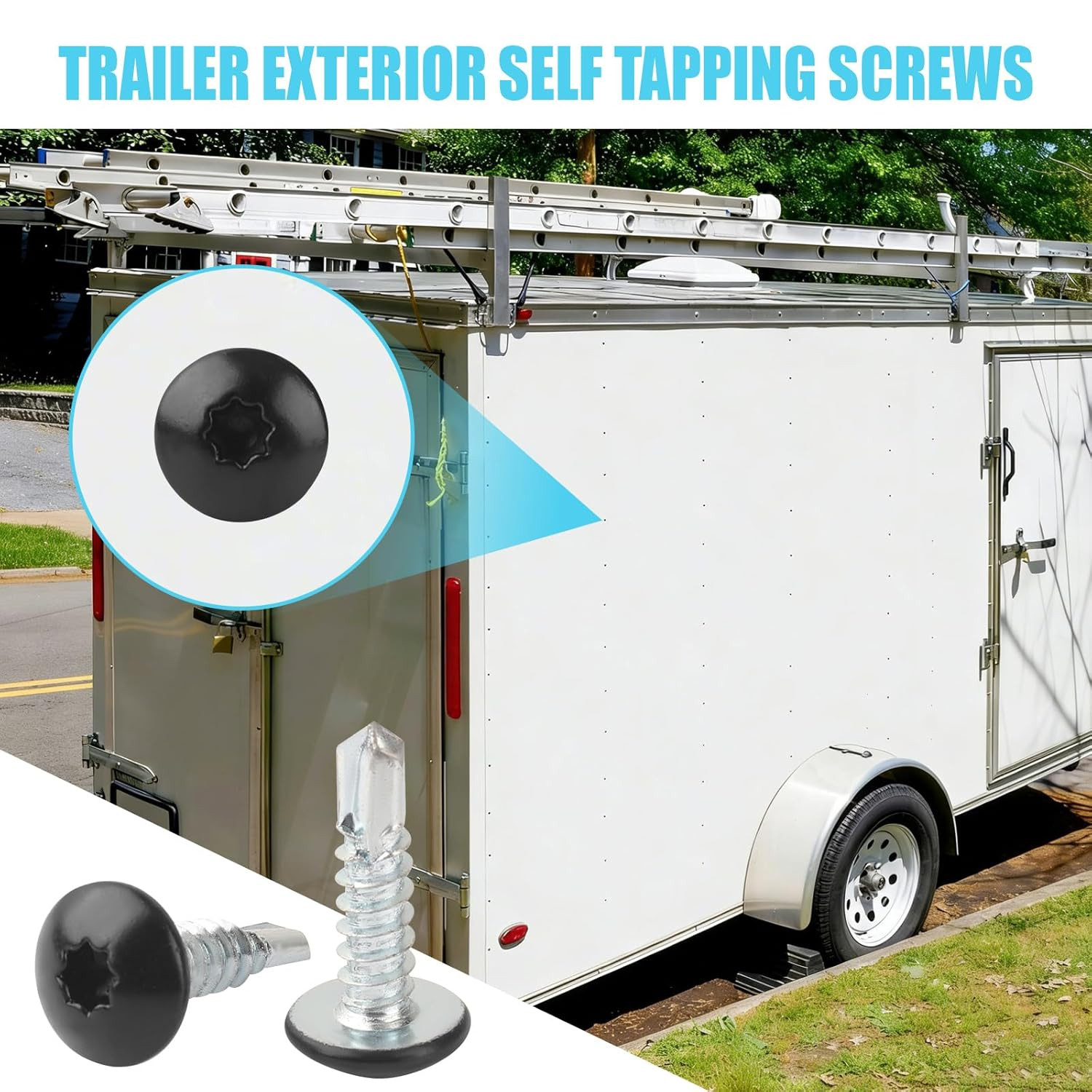 Enclosed Trailer Screws Self Tapping Black – 100 Pack#10 X 3/4 Inch Self Drillin
