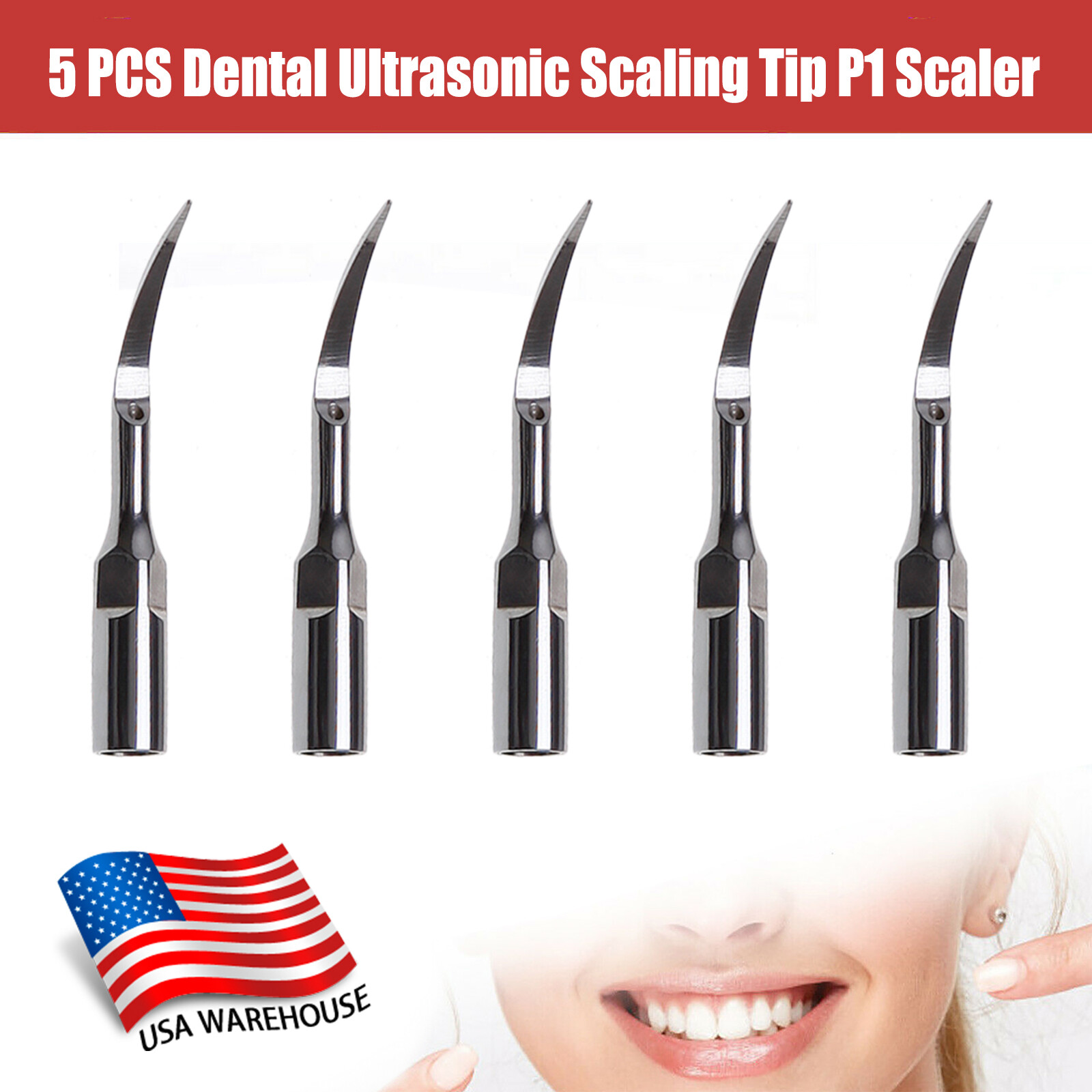 Dental Ultrasonic Piezo Scaler Perio Tips P1 Fit EMS/Woodpecker Handpiece ty