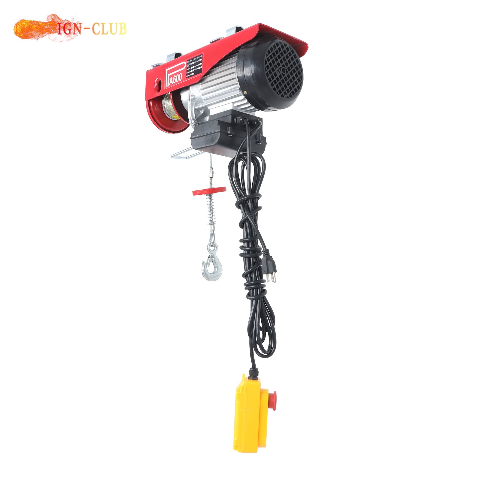 PA600 Mini Hoist 1320lbs/600kg – 4.2m Lift 1200W with Wired Remote Control