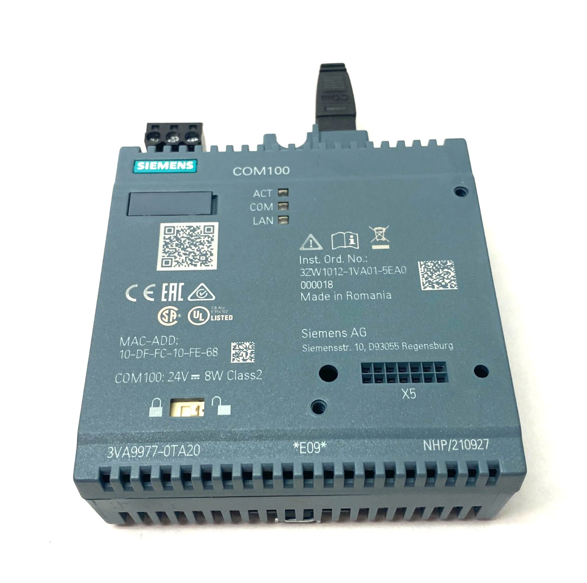 Siemens 3VA9977-0TA20 SENTRON COM100 Breaker Data Server Accessory Module