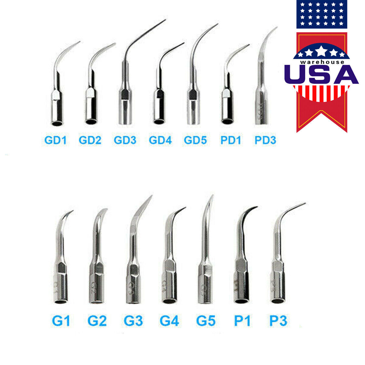 10× Dental Ultrasonic Piezo Scaler Tips fit Woodpecker EMS DTE SATELEC Handpiece