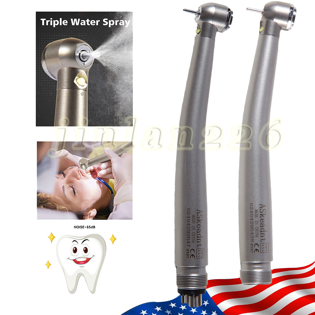 E-generator LED Dental Fiber Optic High Speed Turbina Handpiece 2/4H FOR KAVO