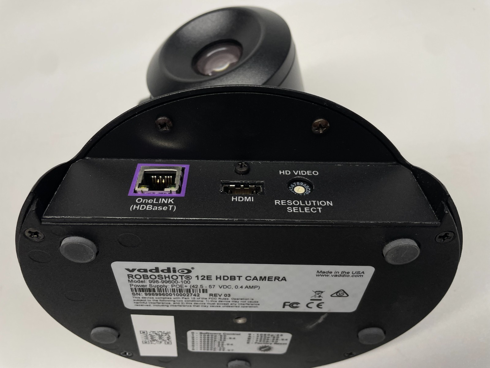 Vaddio RoboSHOT 12E HDBT Professional Conferencing Camera 998-99600-000