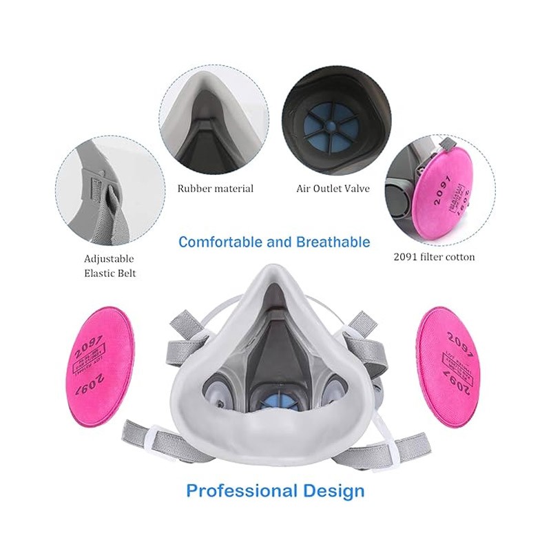 P100 Particulate Welding Painting Dust Construction Half Face Respirator Mask US