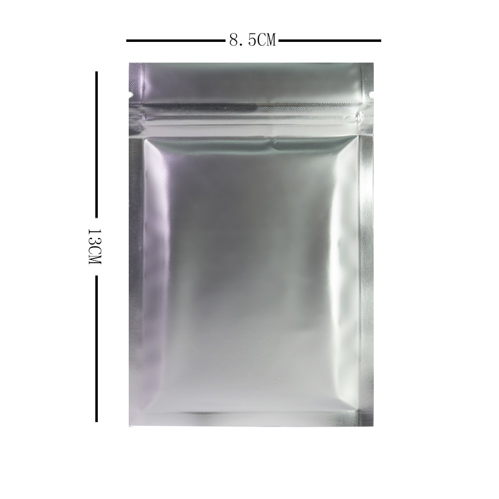 3X5in Lightproof Silver Zipper Bags Resealable Heat Sealable Mylar Pouches