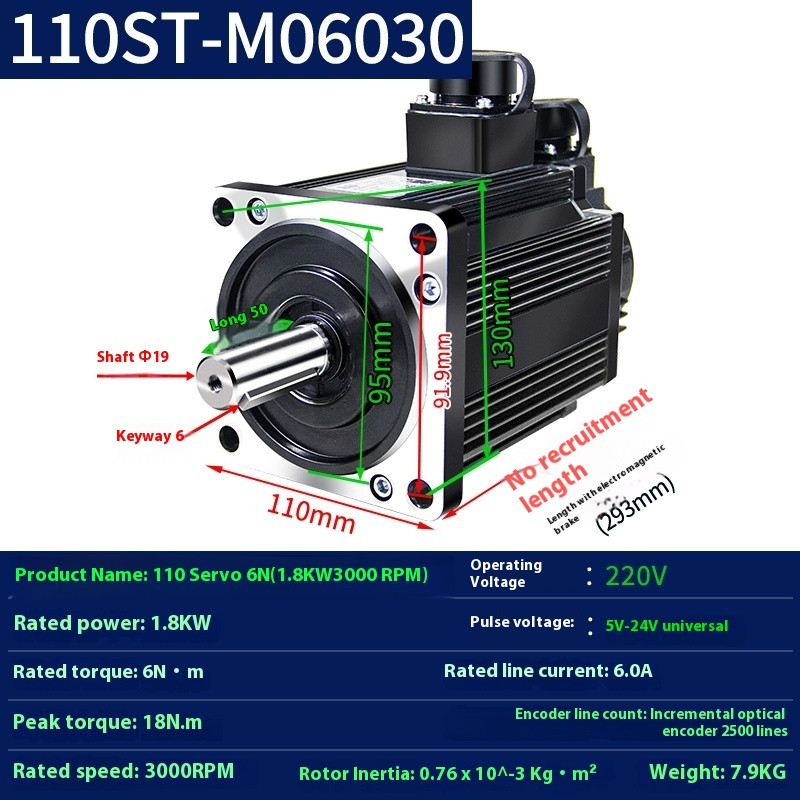 AC Servo Motor 110ST-M02030/110ST-M05030/110ST-M06030/110ST-M10020 Motor New