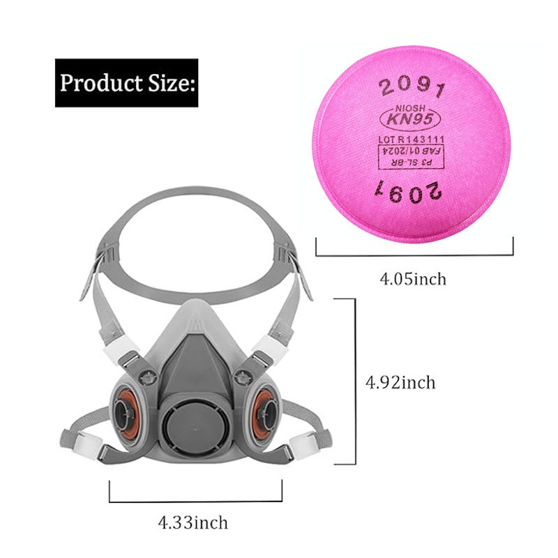 P100 Particulate Welding Painting Dust Construction Half Face Respirator Mask US