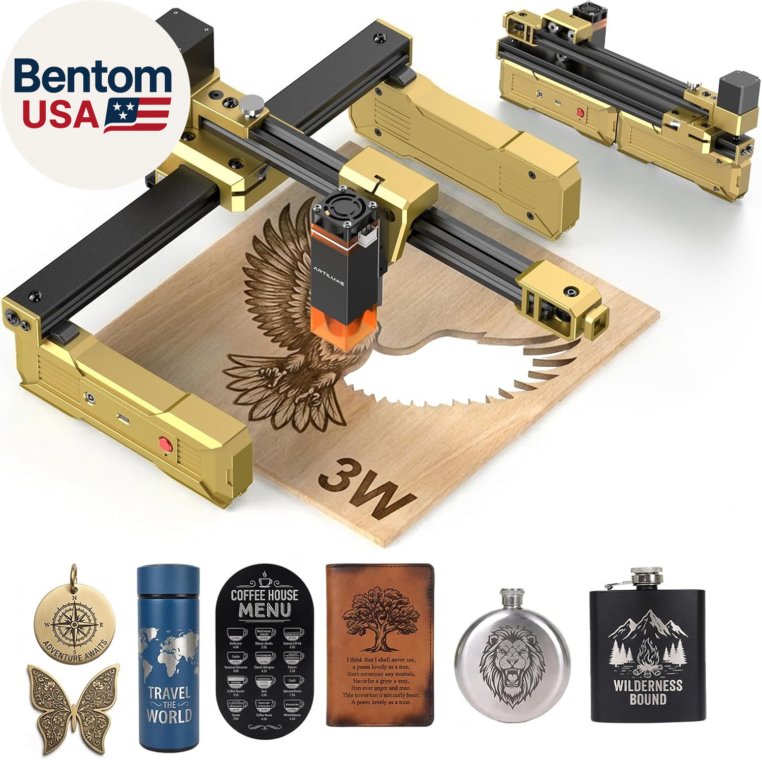 T1 Foldable Laser Engraver, Portable Engraving Machine with 0.01Mm Accuracy, 200