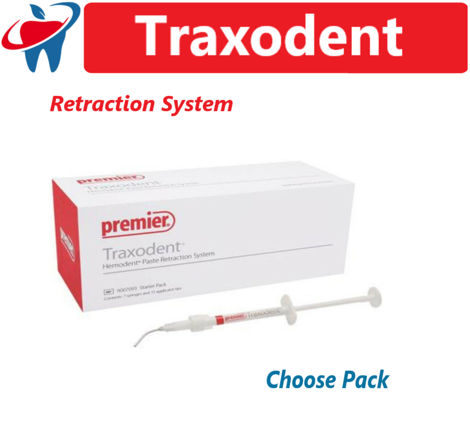 Dental Premier Traxodent Heomdent Paste Retraction System Choose Qty Syr +Tips