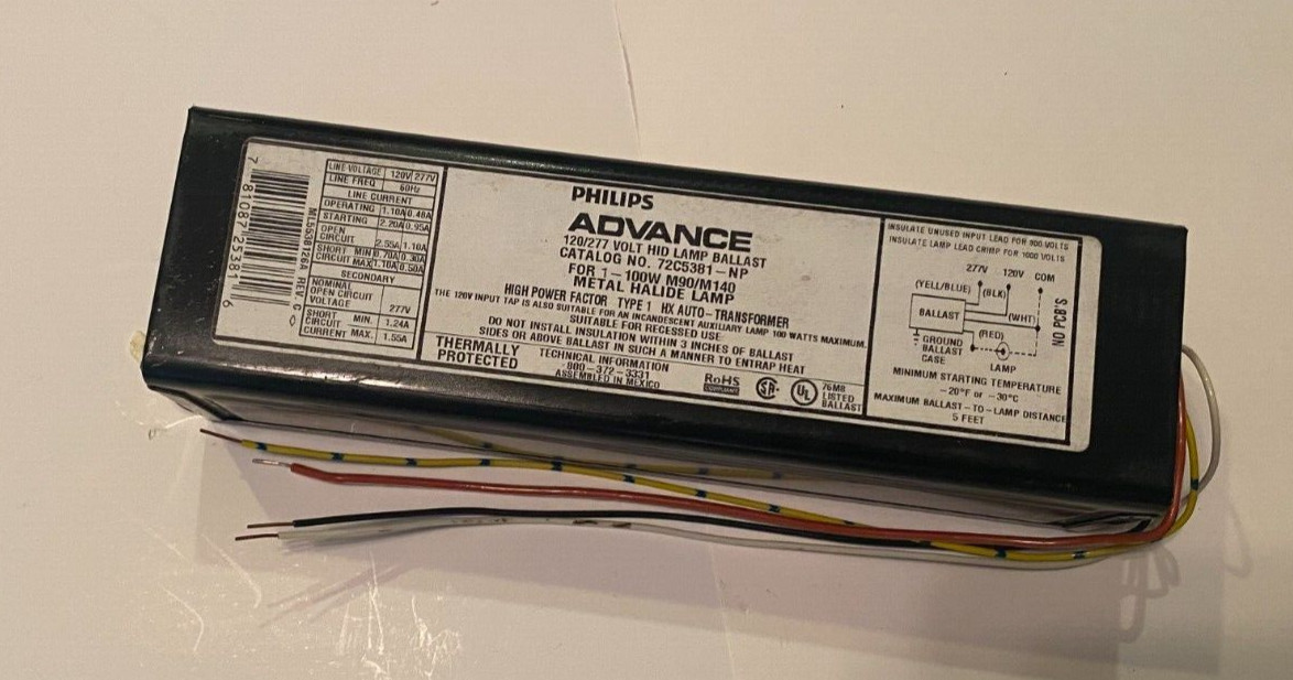 Advance 72C5381-NP HID Lamp Ballast 120/277V for 1-100W M90/M14D Metal Halide