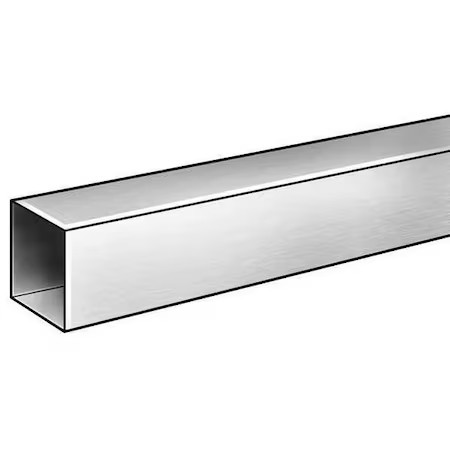 Aluminum Square Tube, Aluminum, 6063 Alloy Type, 1 In Outside Square, 6 Ft L.,