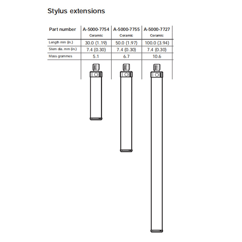 M4 Thread Ceramic Stem 100mm Length CMM Stylus Extension Compatible A-5000-7727